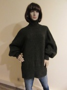 ELLA & IL sweter damski golf bufiaste rękawy alpaka i wełna cudo _ S