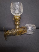 Stare kryształowe Ramery 18.5cm ręcznie szlifowane Vintage 