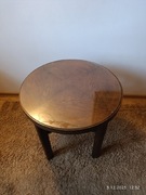 Drewniany stolik okrągły 60 cm + płyta szklana