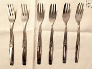 Posrebrzane widelczyki deserowe 6 szt.