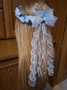 Wianek komunijny biało niebieski