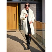 Heine płaszcz damski biały klasyczny bez kaptura HEINE rozmiar 48