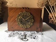 Zegar kominkowy bufetowy HAU ok. 1934 art deco Bauhaus loft