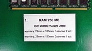 PAMIĘĆ RAM 256 Mb DDR PC3200 DIMM moduł do komputerów PC