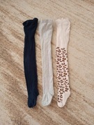 3pak 3 pary rajstopy pantera centki szare granatowe h&m 110/116