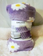 Koc dekoracyjny, narzuta w stokrotki 150  x 170 cm.