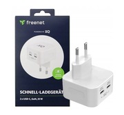 ŁADOWARKA SIECIOWA KOSTKA 2X USB-C FREENET BASICS 35W GaN BIAŁA