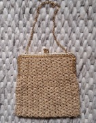 Retro torebka robiona ręcznie na szydełku-17cm/16cm.