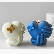 SERCE W DŁONIACH Motyl forma silikonowa 8*9 do odlewów Świec Mydła Gipsu 