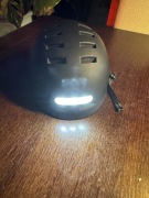 Kask rowerowy męski damski Regulowany czarny PL z oświetleniem led 