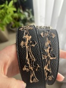 Pasek czarny w stylu Chrome Hearts krzyże tiger pattern