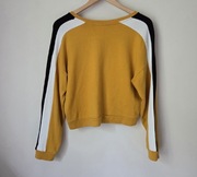 sweter sweterek krótki żółty lampasy czarno-białe Bershka S 36