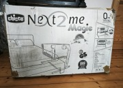 Łóżeczko Dostawka Chicco Next2Me Magic + Materac + Kpl pościeli