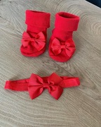 Bawełniane skarpetki i opaska 6-12m zestaw 