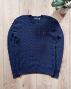 Polo Ralph Lauren Sweter Cable Knit Granatowy M