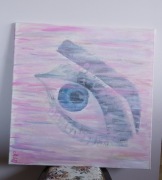 Obraz akryl na płótnie 80x80 oko abstrakcja 