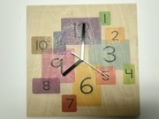 Zegar ścienny Kolorowe kwadraty 30x30cm