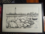 grafika LATARNIA MORSKA LANGE ERIK - FUREN LANGE OLANDS NORRE UDE