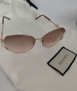 Okulary damskie przeciwsłoneczne UV ozdobne eleganckie złote delikatne ramk