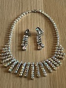 Naszyjnik + klipsy Piękny zestaw z czasów PRL