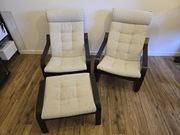 Ikea Poang zestaw 2x fotel 1x podnóżek mało używane