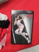 Bielizna body w całości z pończochami białe S / L