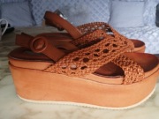 Sandały brązowe platforma 