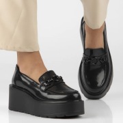 Piękne skórzane półbuty na platformie Filippo czarne rozm. 39 OKAZJA!!!