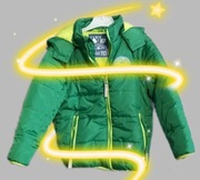 Kurtka zimowa długa z kapturem kamizelka 5 10 15