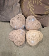 Duże Cotton hearts ręcznie wykonane ozdoba na wesele