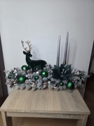 Stroik świąteczny na Boże Narodzenie podłużny z reniferem