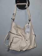 Torebka UNIBELLA New York ecru shopper 42x33 duża pasek NOWA Damska