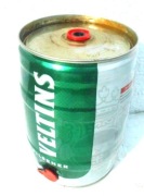 Puszka 5 l po piwie Veltins , z kranikiem
