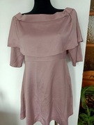 Satynowa różowa tunika sukienka bluzka