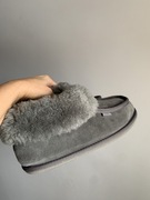 Woollies kapcie papucie wełniane skórzane skóra naturalna szare nowe 41 42
