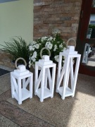 Lampiony latarnie zestaw 3 sztuki białe 