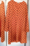 Suknia Sukienka Groszki Pomarańczowy Pieces M/L