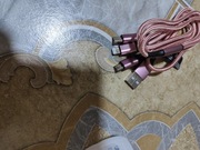 Przewód do telefonu 1,2 m.różowy 3 wtyczki