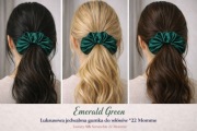 Jedwabna gumka do włosów 22 Momme Emerald Green Size L