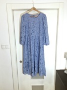 Noa Noa | 36 S 38 M | Koronkowa sukienka midi | Błękitna Niebieska | Wesele