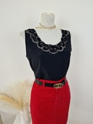 Bluzka bez rękawów czarna z haftem Windsmoor casualowa elegancka