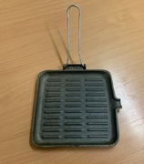 Patelnia żeliwna grillowa ciężka składany uchwyt