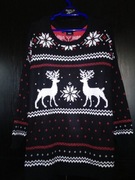 Sweter świąteczny Renifer. Duży nowy.