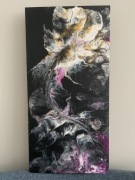 "Kwiaty nocy" akryl na sklejce brzozowej 25*50 cm