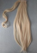 Piękne doczepiane włosy , treska , kucyk jasny blond 
