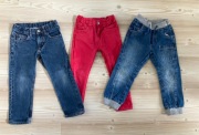 3x spodnie: jeansy, rozmiar 104