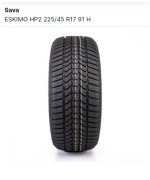 Opony zimowe 4szt. Sava 225 45R17, jeździły tylko kawałek sezonu 