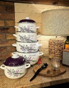 Garnki emaliowane komplet zestaw likwidacja magazynu 