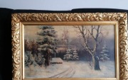 Przepiękny obraz antyczny olejny z roku 1900-1920