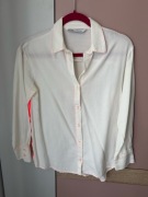 Biała koszula z różowymi neonowymi obszyciami, wstawkami, Zara